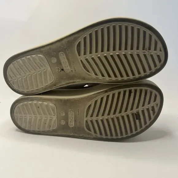 Crocs Women’s Brooklyn Low Wedges Platform Sandals Size 5 Beige Slingback Summer - Picture 10 of 11